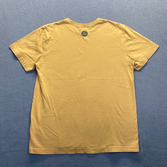 Men’s Life Is Good Size M “Ocean State Of Mind” Gold & Green Surfer T Shirt - Picture 2 of 11